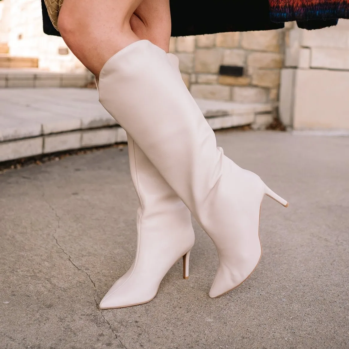 Uptown Girl Knee High Stiletto Boots - FINAL SALE