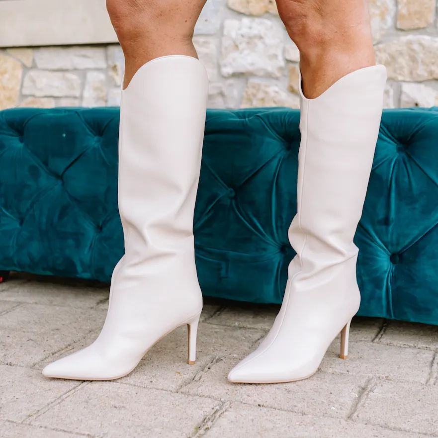 Uptown Girl Knee High Stiletto Boots - FINAL SALE