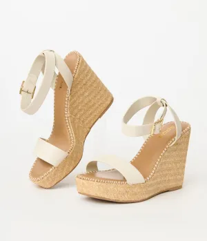 White Benson Wedge Sandals