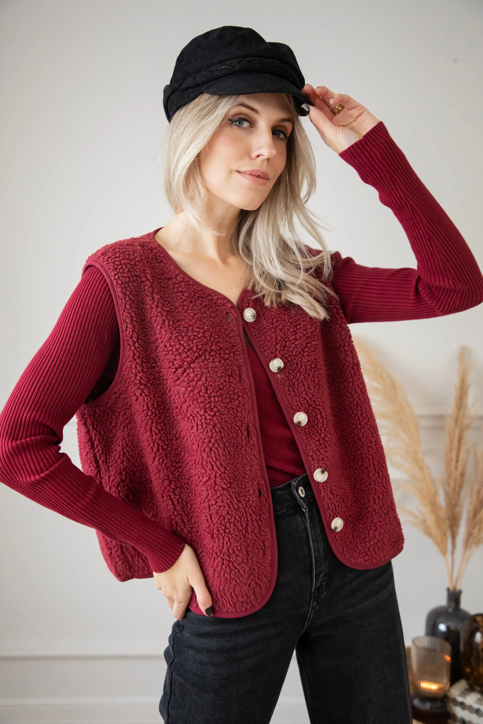 With A Twist Burgundy - Longsleeve