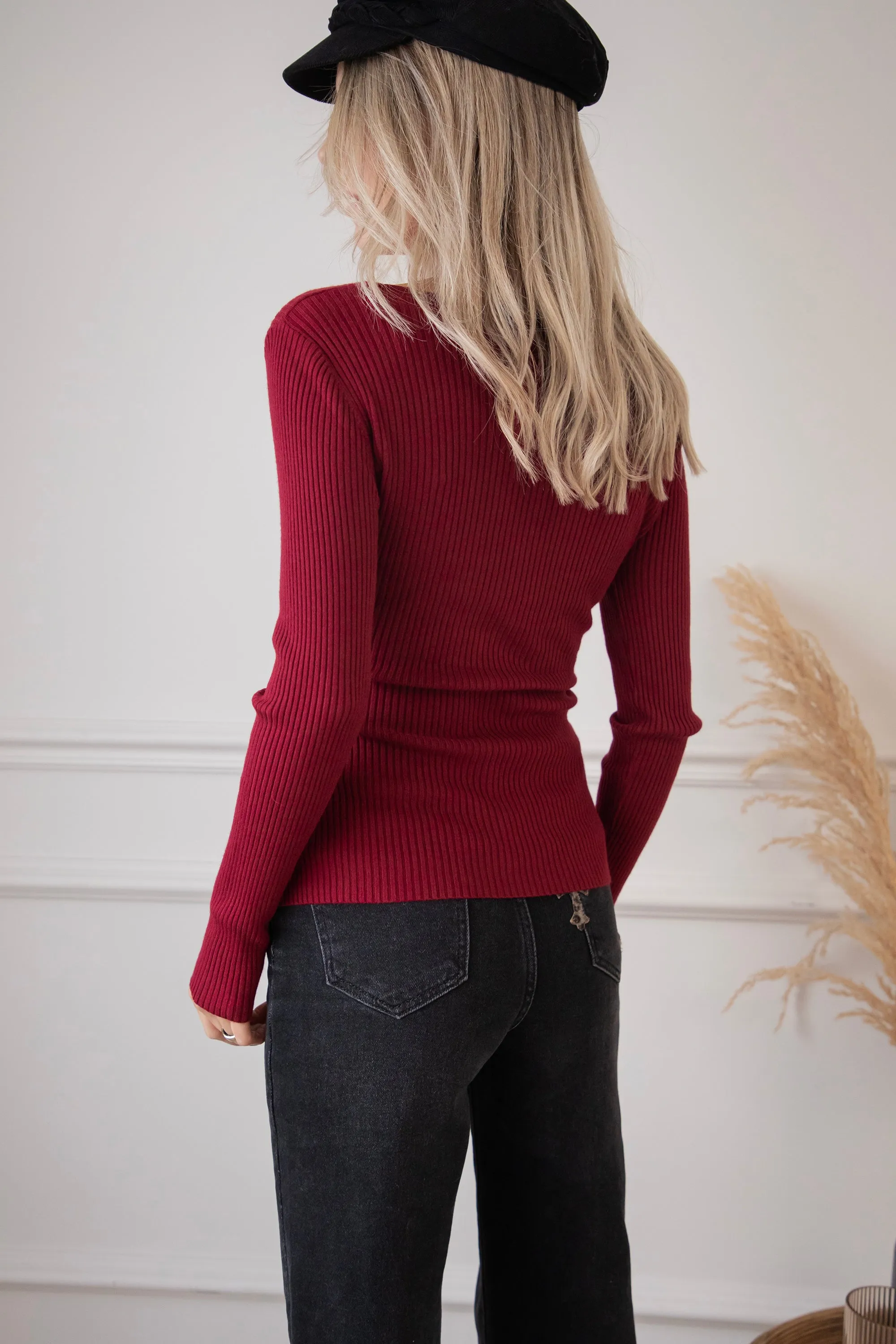 With A Twist Burgundy - Longsleeve