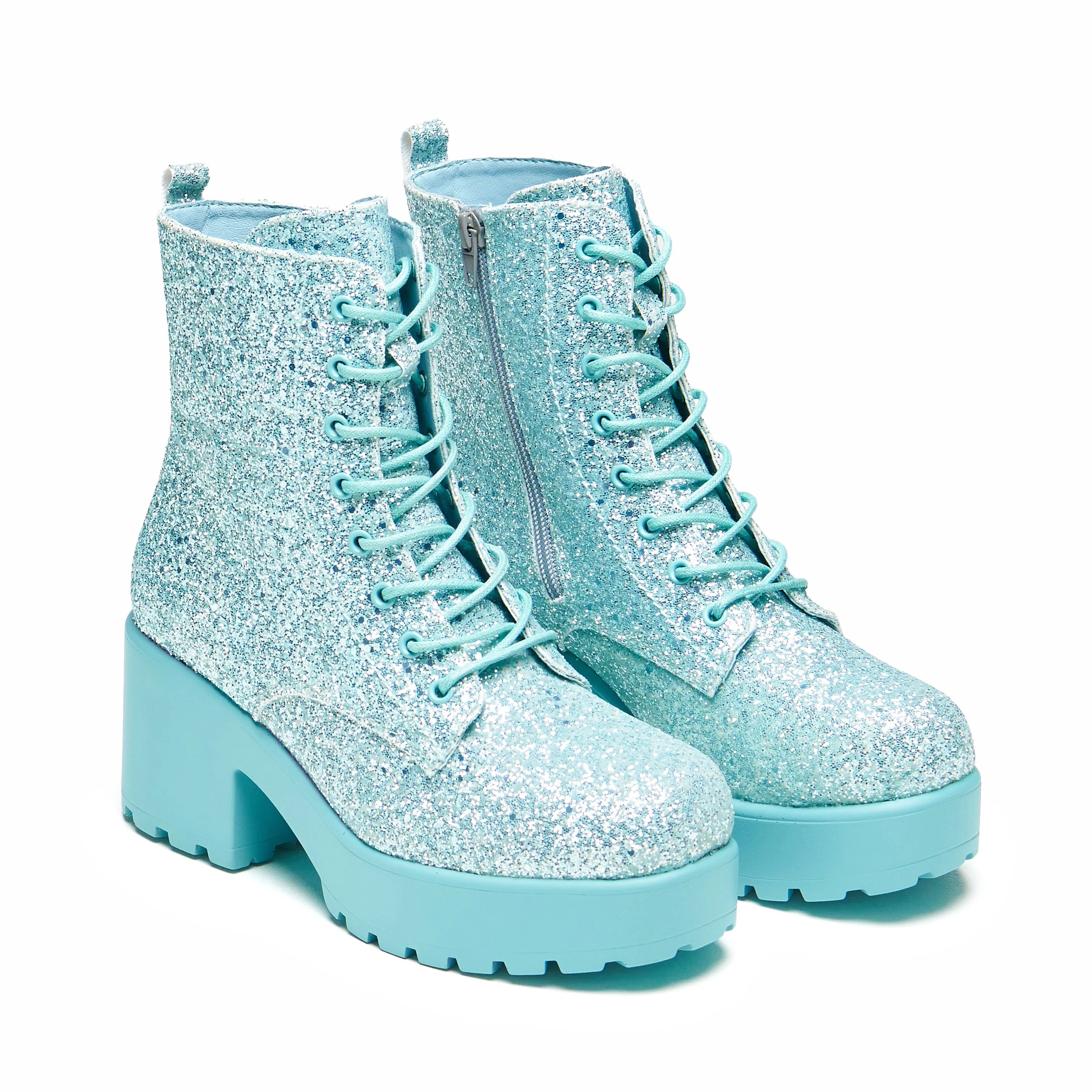 Wizard’s Spell Platform Glitter Boots - Aqua