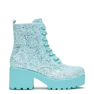 Wizard’s Spell Platform Glitter Boots - Aqua