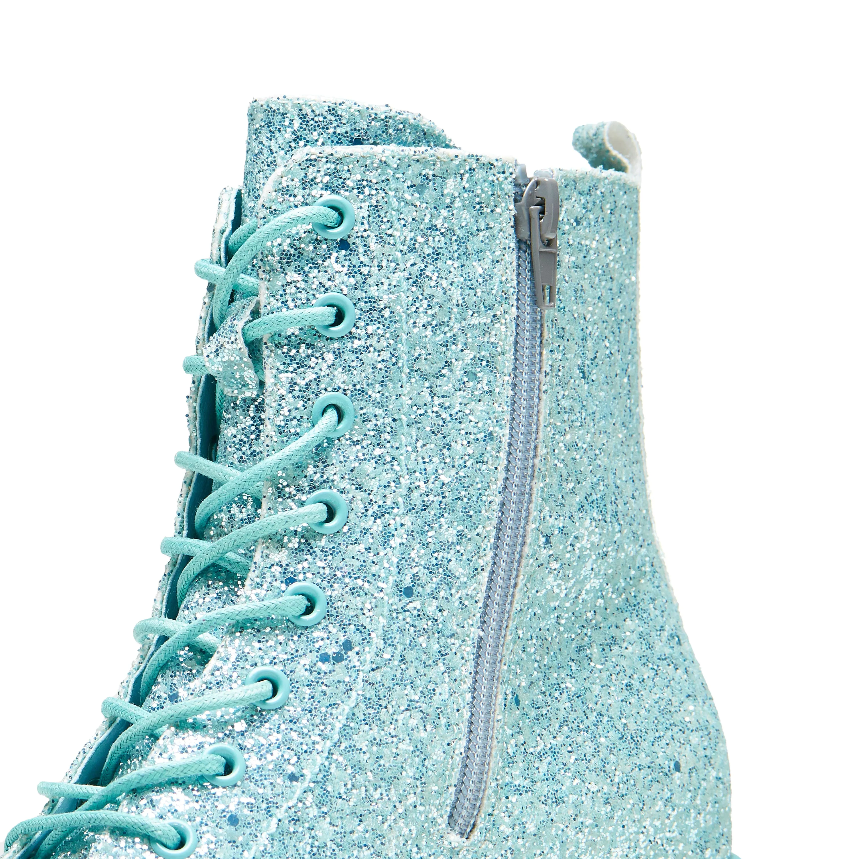 Wizard’s Spell Platform Glitter Boots - Aqua