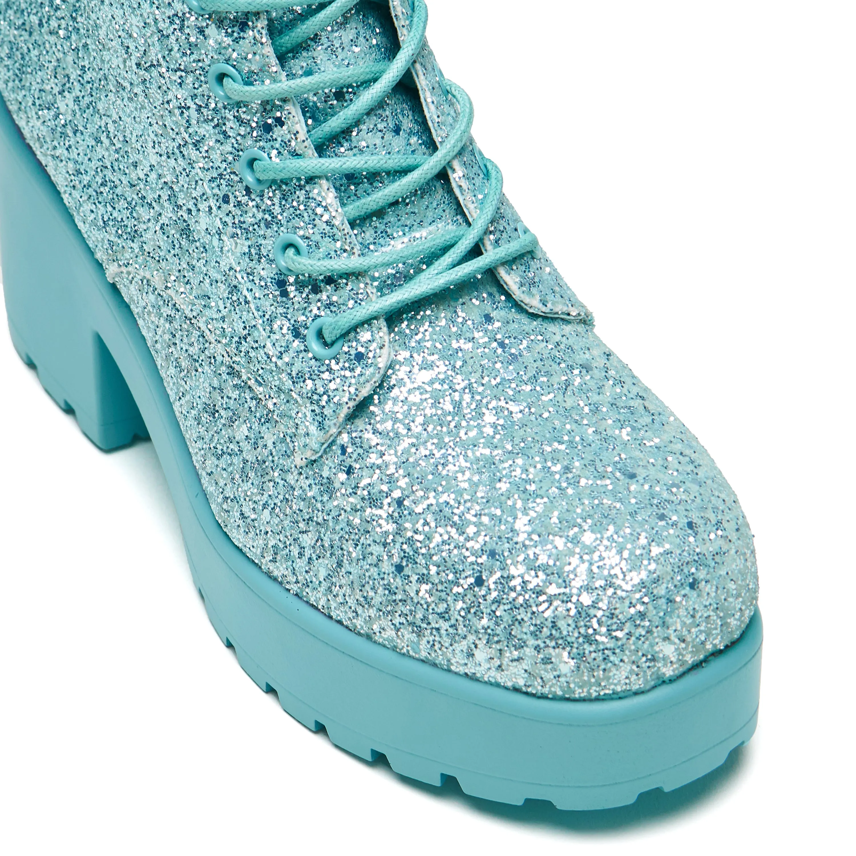 Wizard’s Spell Platform Glitter Boots - Aqua