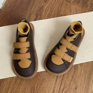 Women Retro Soft Soled Contrast Color Flat Casual Shoes