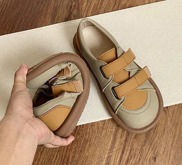 Women Retro Soft Soled Contrast Color Flat Casual Shoes