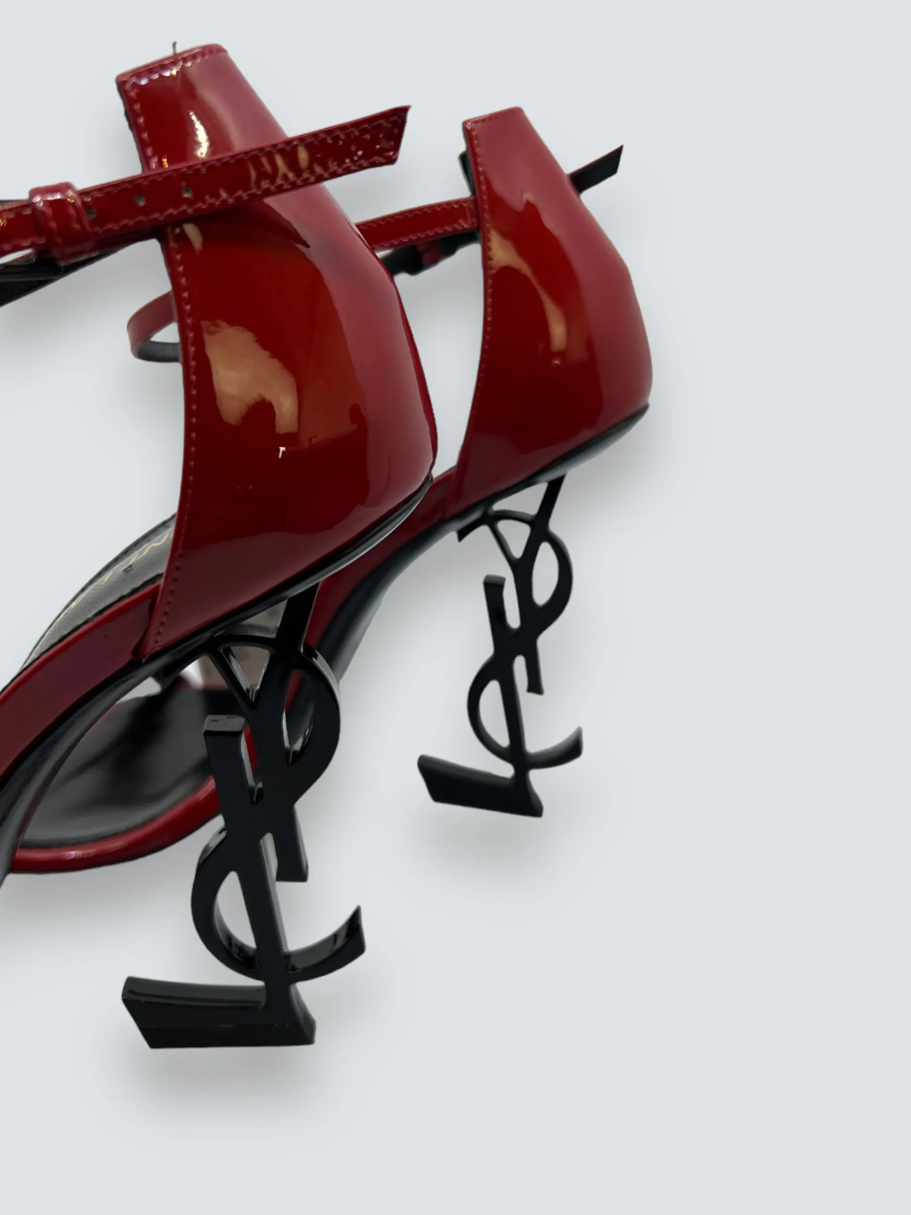 Ysl Red & Black Leather Heels - Size EU 35.5