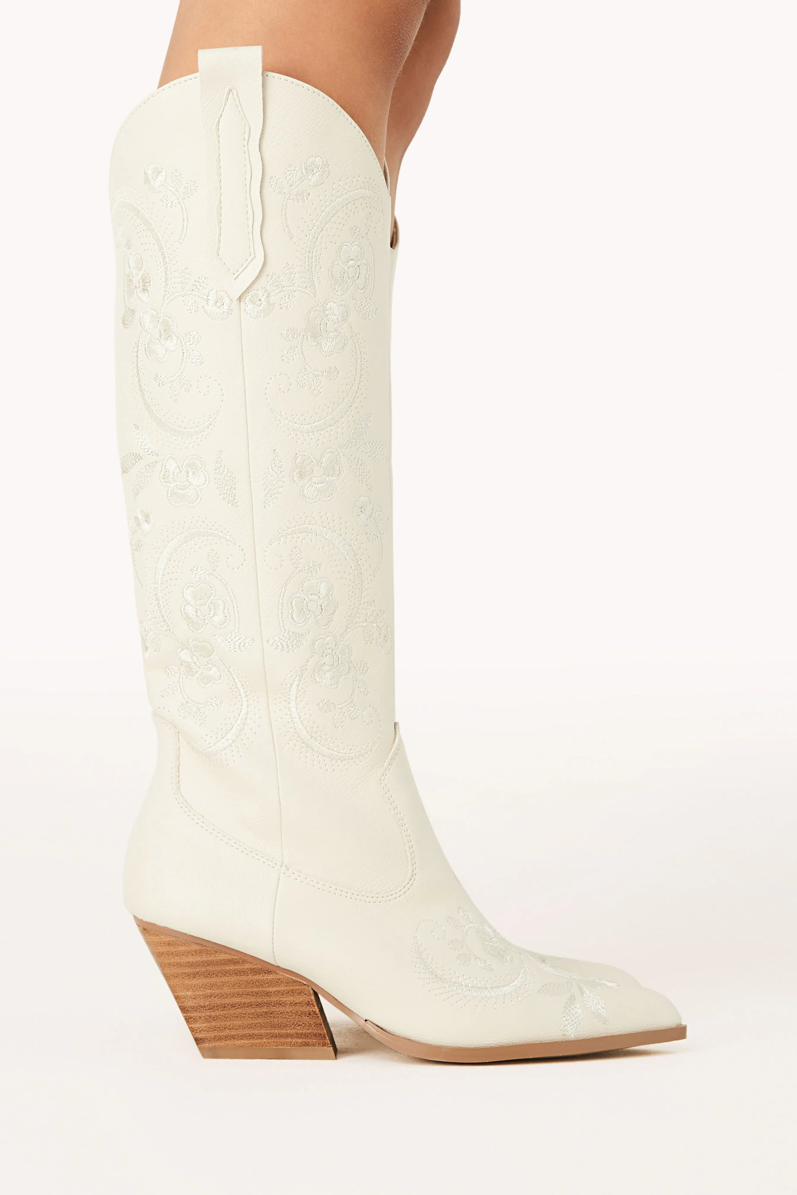 Zakai Knee High Cowboy Boot - Ivory